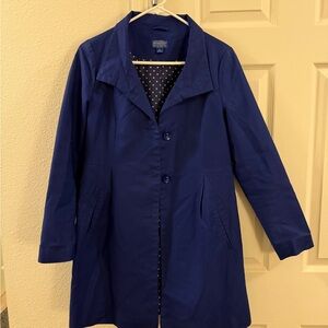 Pendleton Women's Navy Trench Coat Missing Button